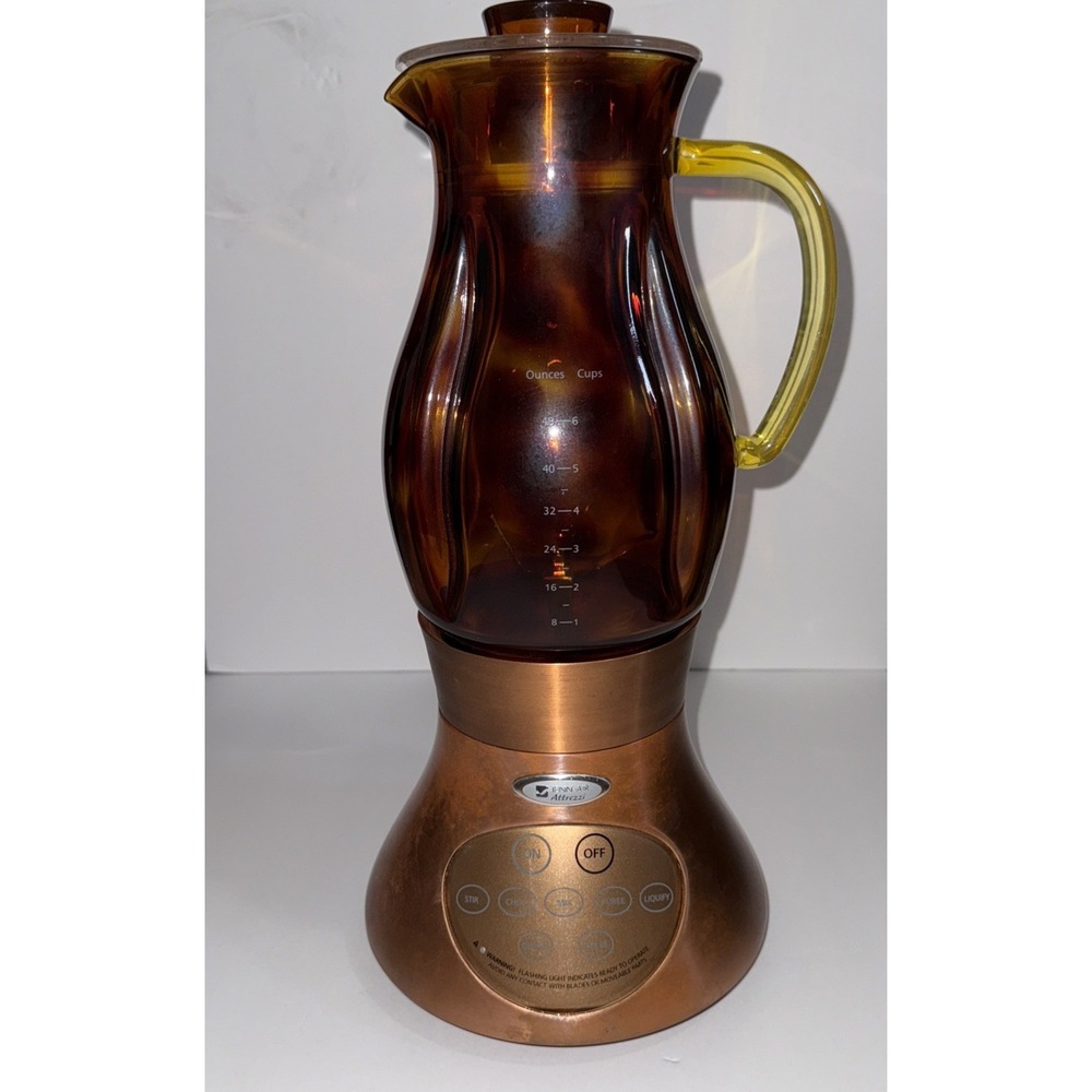 Jenn-Air Attrezzi Bar Blender Ice Crusher Glass 48oz Mixer- Amber